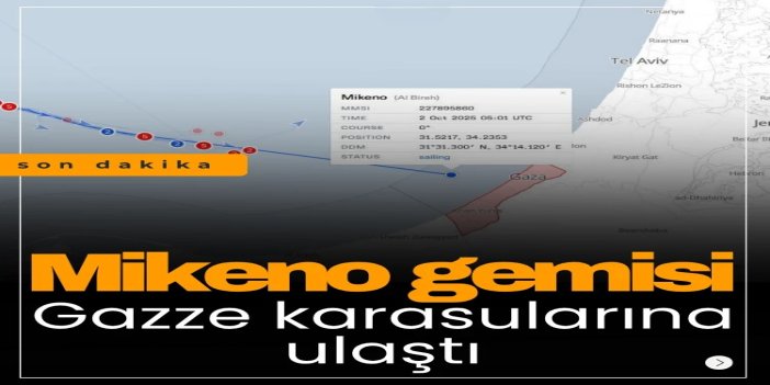 Ablukayı kıran Mikeno gemisi Gazze kara sularında