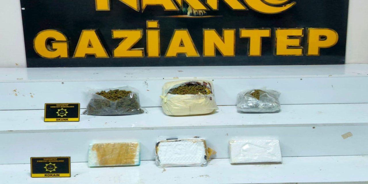 Gaziantep'te uyuşturucu operasyonlarında çok sayıda madde ele geçirildi