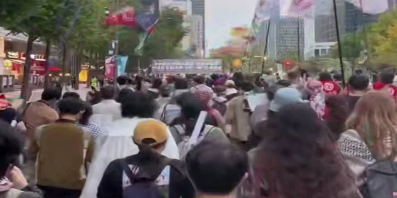 Güney Kore’de Gazze’ye destek gösterileri sürüyor