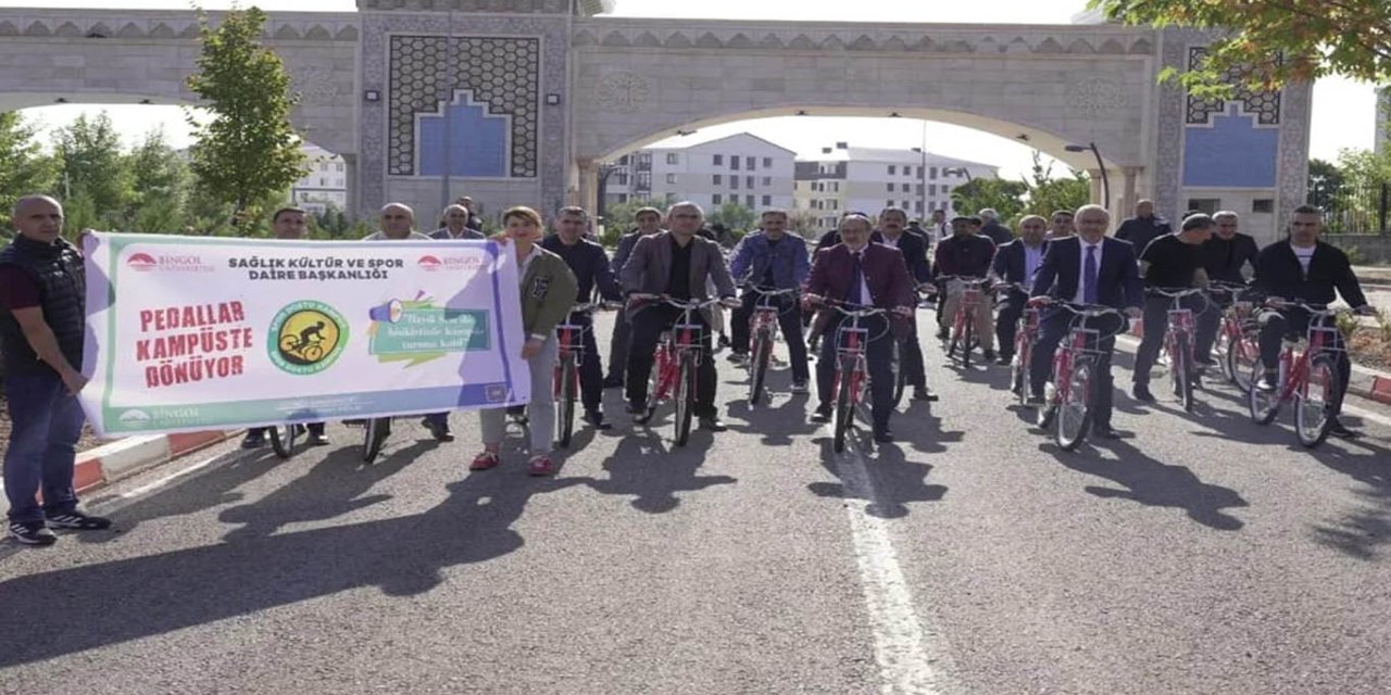 Bingöl Üniversitesi'nde “Spor Dostu Kampüs” vizyonuyla bisiklet turu düzenlendi