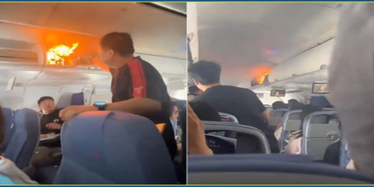 Lityum bataryanın alev alması sonucu yolcu uçağı acil iniş yaptı