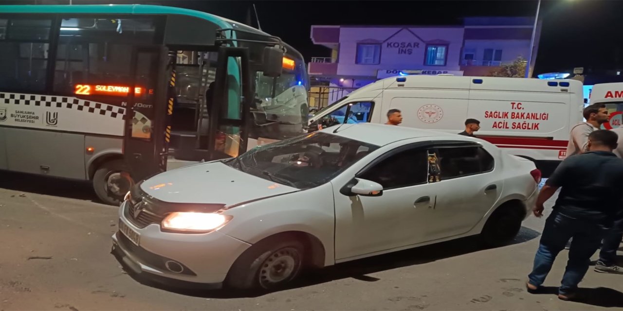 Şanlıurfa’da halk otobüsü ile otomobil çarpıştı: 1 yaralı