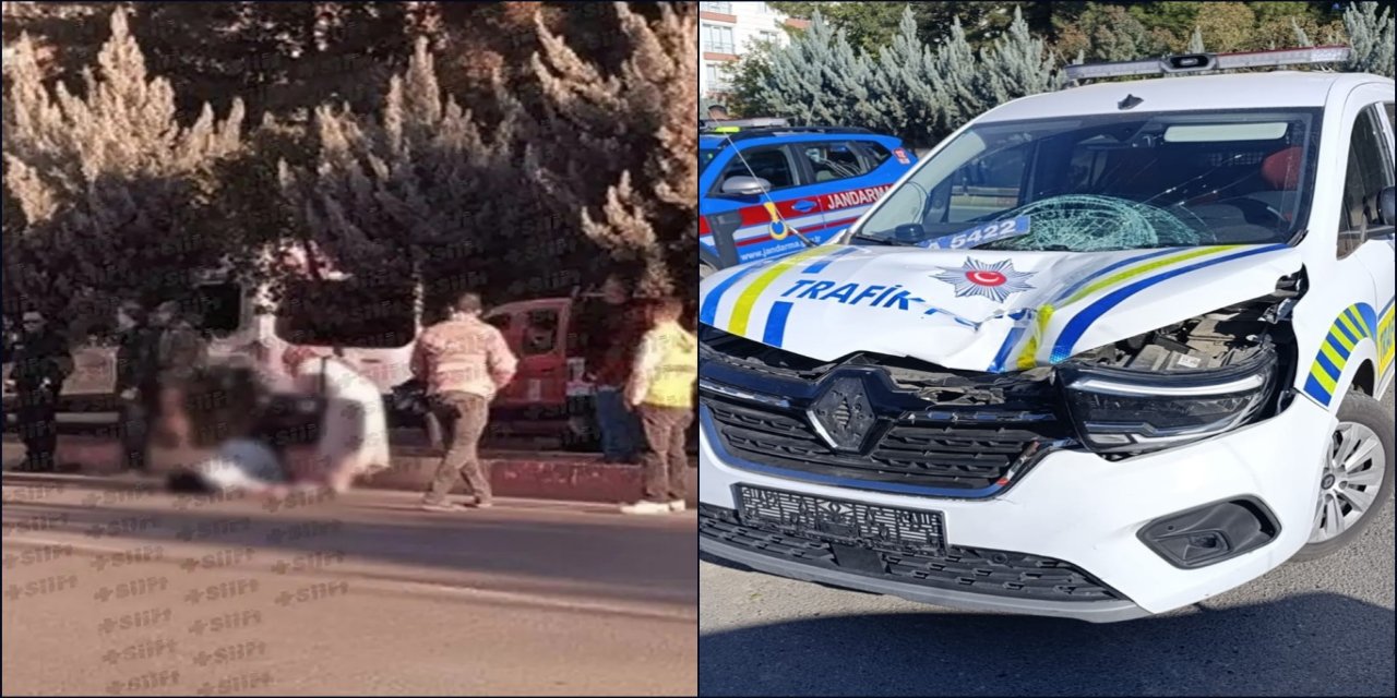 Polis aracının çarptığı genç kız ölümle pençeleşiyor