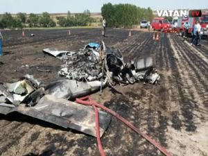 Tekirdağ'da uçak düştü!