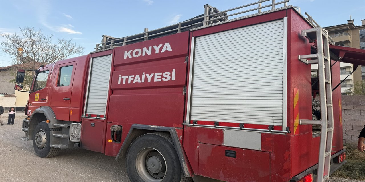 Konya’da çıkan yangında iki müstakil ev kullanılamaz hale geldi