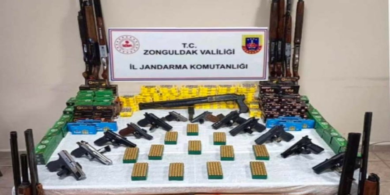 Zonguldak’ta çok sayıda silah ve mühimmat ele geçirildi