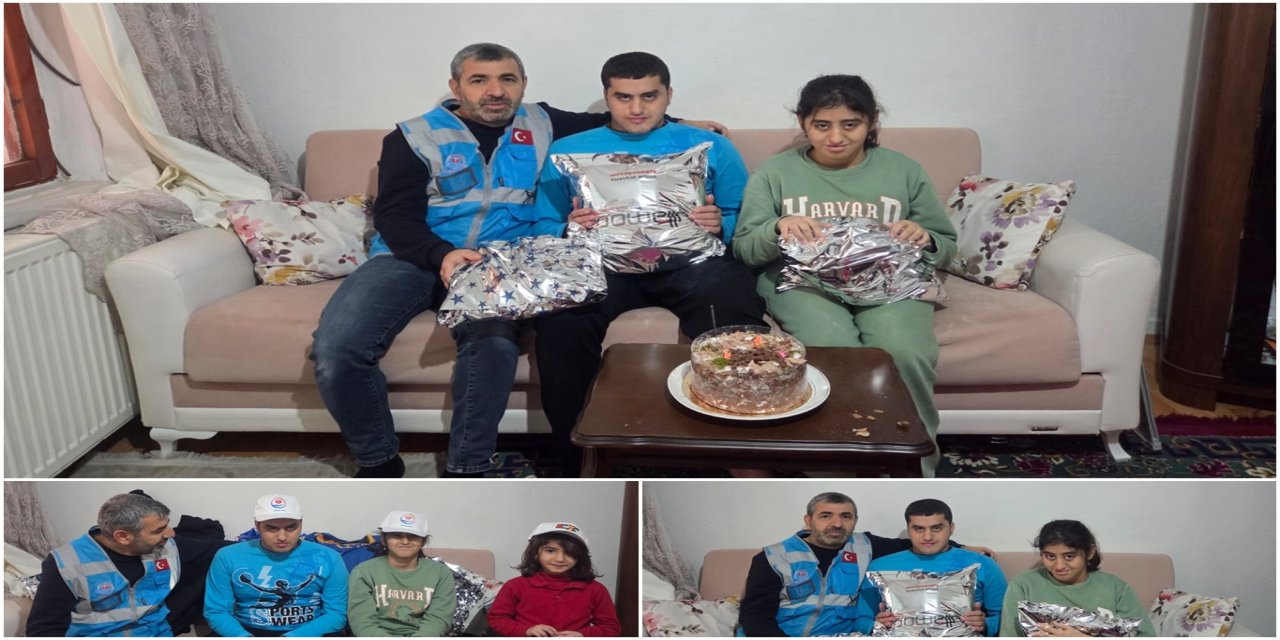 Yetim ve engelli kardeşler hediyelerle mutlu edildi