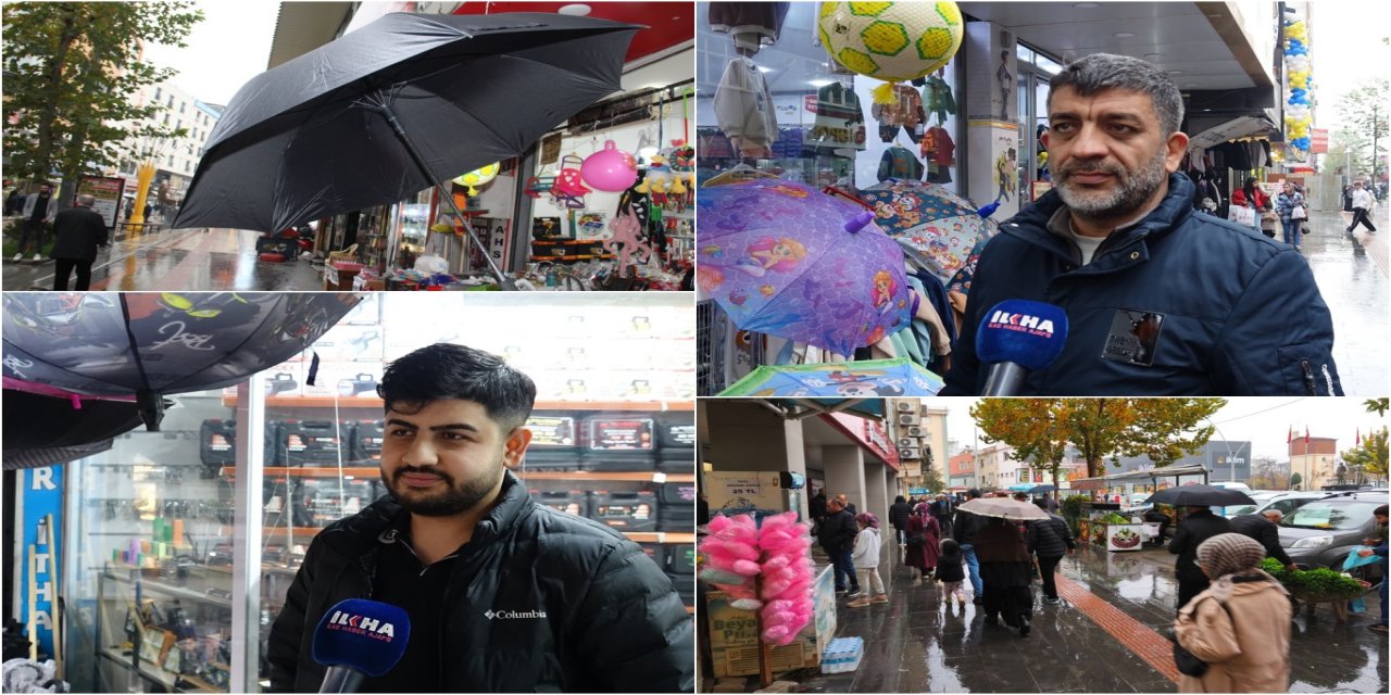 Yağışlar esnafın yüzünü güldürdü: Şemsiye satışlarında artış