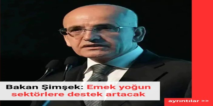 Bakan Şimşek: Emek yoğun sektörlere destek artacak