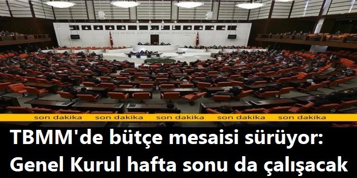 TBMM'de bütçe mesaisi sürüyor: Genel Kurul hafta sonu da çalışacak
