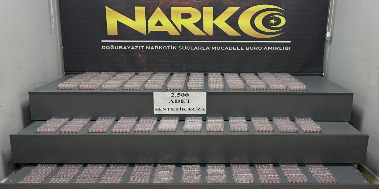 Ağrı'da durdurulan bir tırda yüklü miktarda sentetik ecza maddesi ele geçirildi