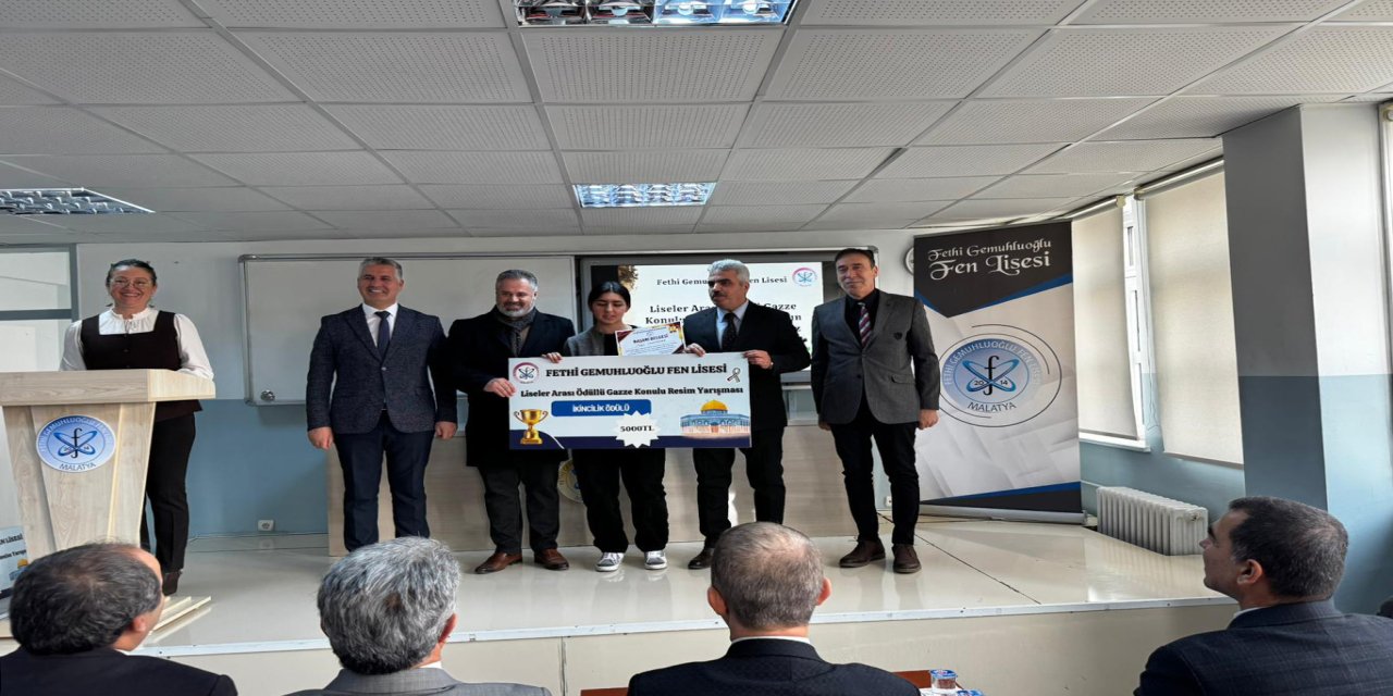 Malatya'da liseler arası Gazze temalı resim yarışması düzenlendi