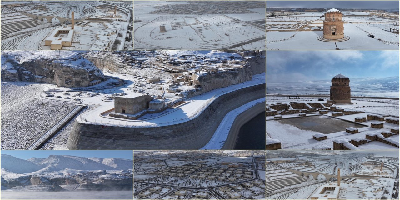 Kar yağışı sonrası Hasankeyf'te kartpostallık manzaralar oluştu