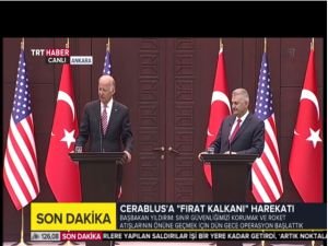 Yıldırım Biden'la basın açıklaması yapıyor