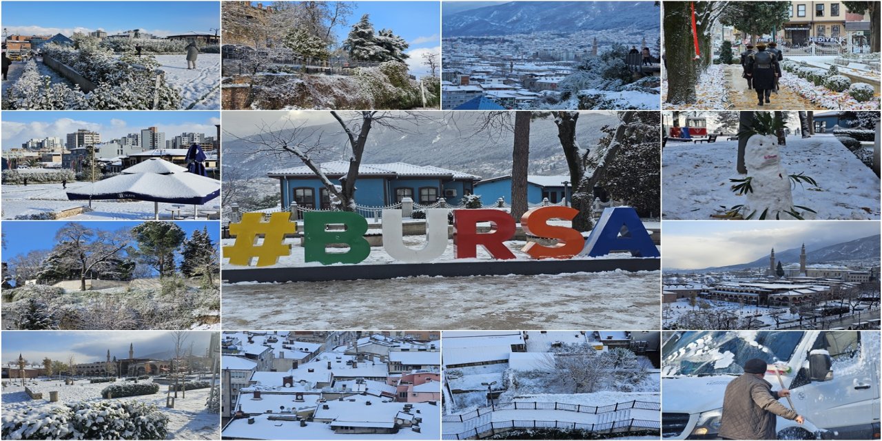 Kar yağışı Bursa’ya kartpostallık görüntüler sundu