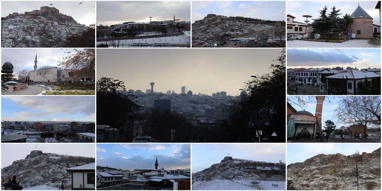 Ankara’da yeni yılın ilk gününde kar manzaraları