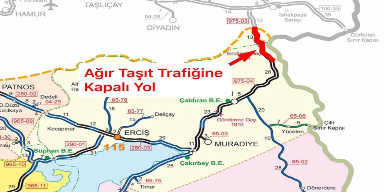 Tendürek Geçidi’nde ulaşım geçici olarak durdu