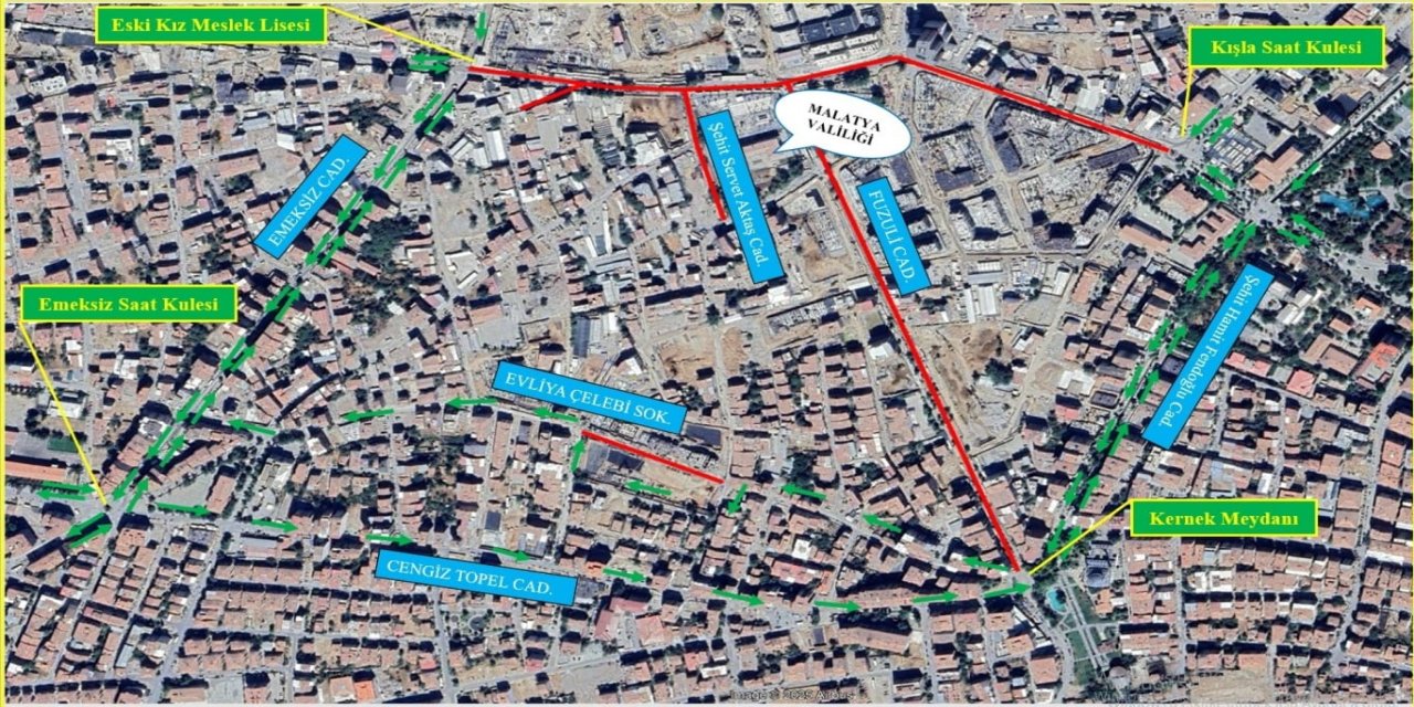 Malatya'da altyapı çalışması nedeniyle bazı güzergâhlar trafiğe kapatılacak