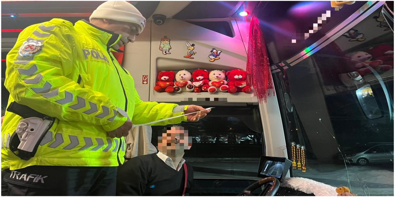 Malatya'da otobüslere kış lastiği ve takograf denetimi