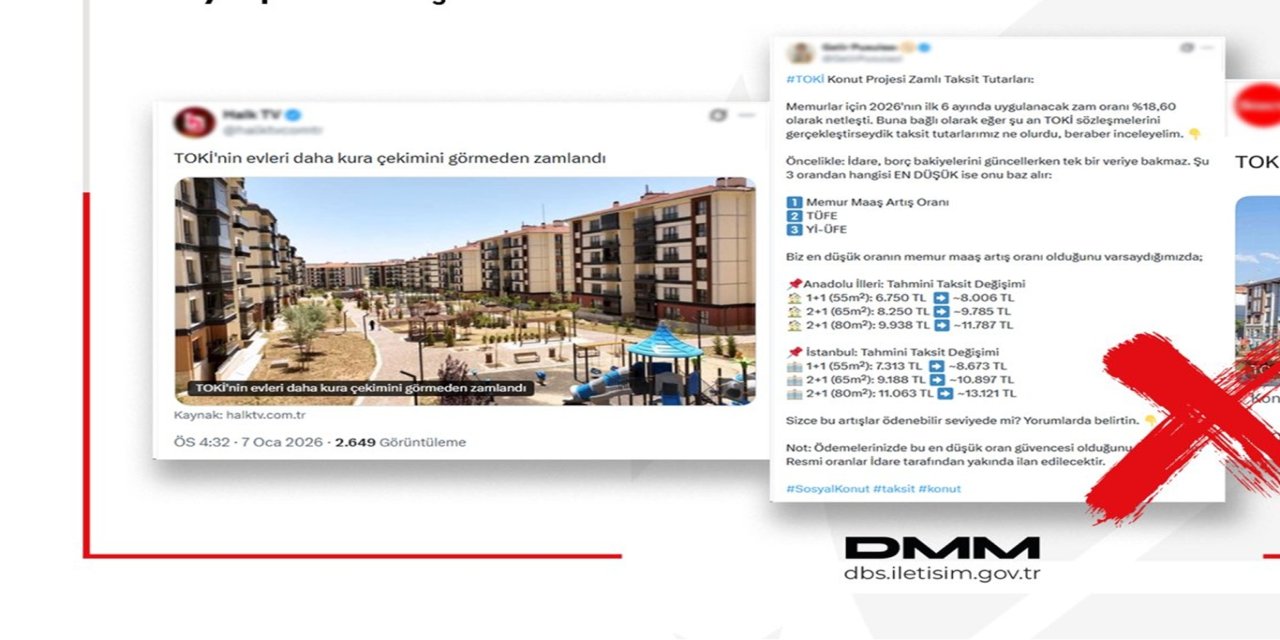 DMM'den 500 Bin Sosyal Konut Projesi'nin taksit ödemeleriyle ilgili iddialara yanıt