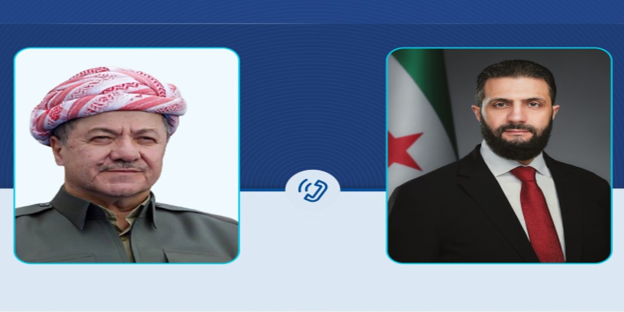Suriye Cumhurbaşkanı Şara ile KDP Başkanı Barzani görüştü