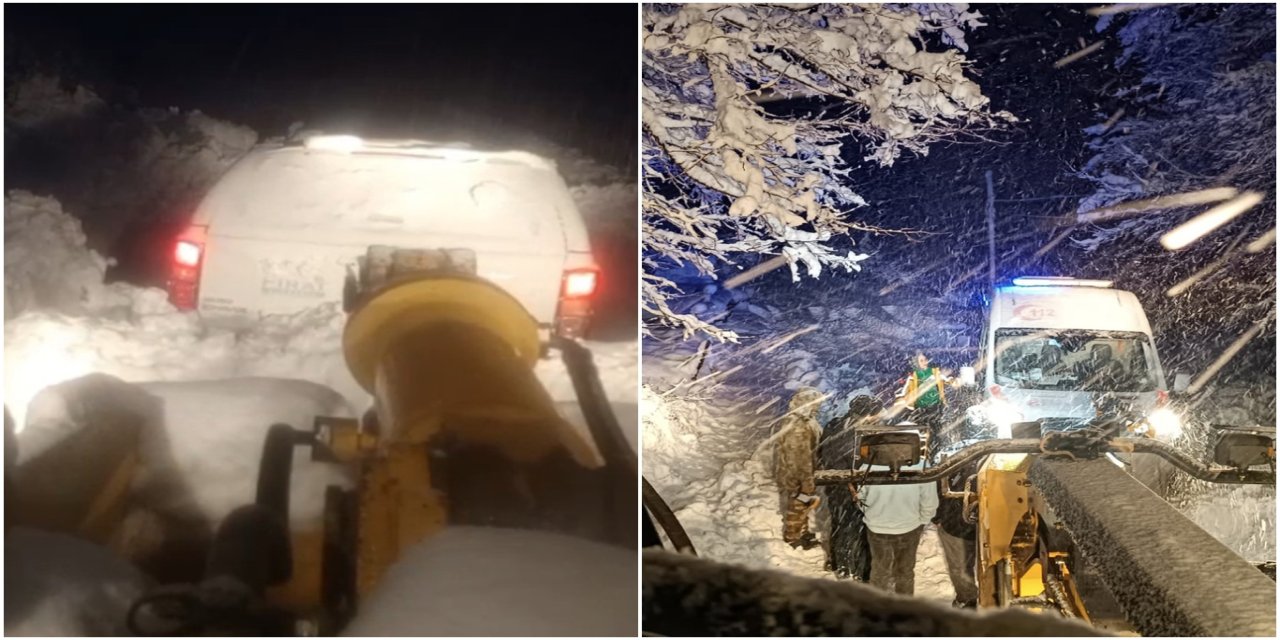 Malatya'da kar yağışı nedeniyle yolda mahsur kalanlar kurtarıldı