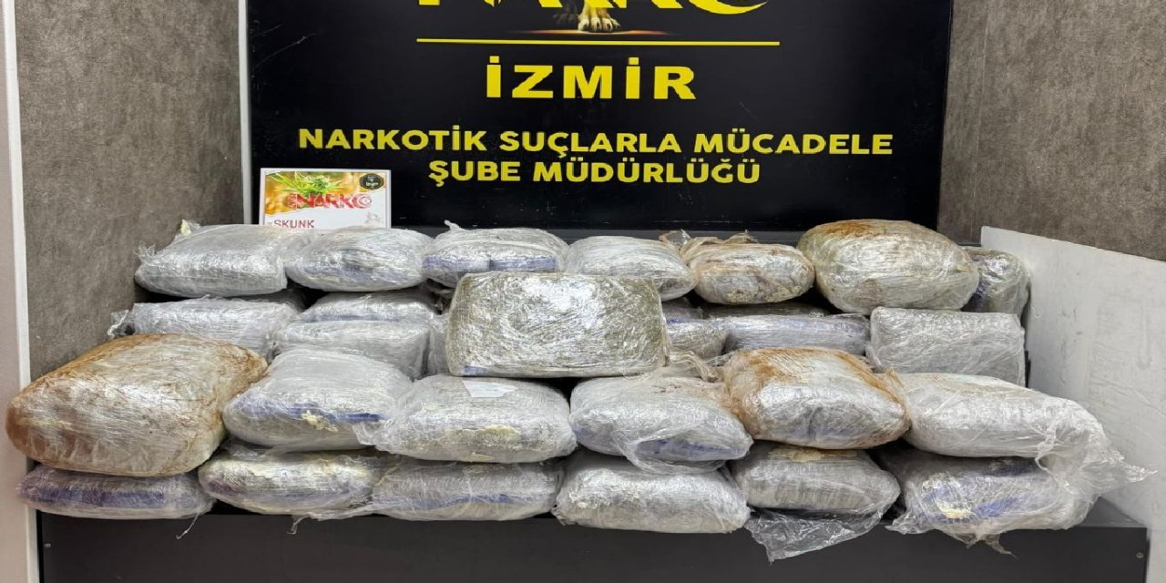 İzmir’de 65 kilogram esrar ele geçirildi, 1 kişi tutuklandı
