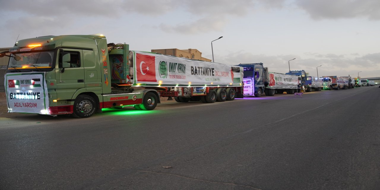 Umut Kervanı’nın yardım tırları Gazze’ye uğurlandı