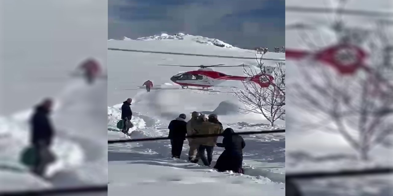 Malatya'da rahatsızlanan 1 yaşındaki bebek ambulans helikopterle hastaneye sevk edildi
