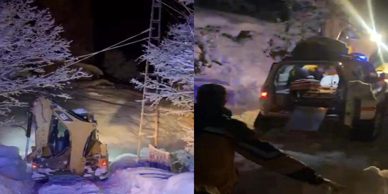 Şırnak’ta yolu kardan kapanan köydeki hastaya paletli ambulansla ulaşıldı