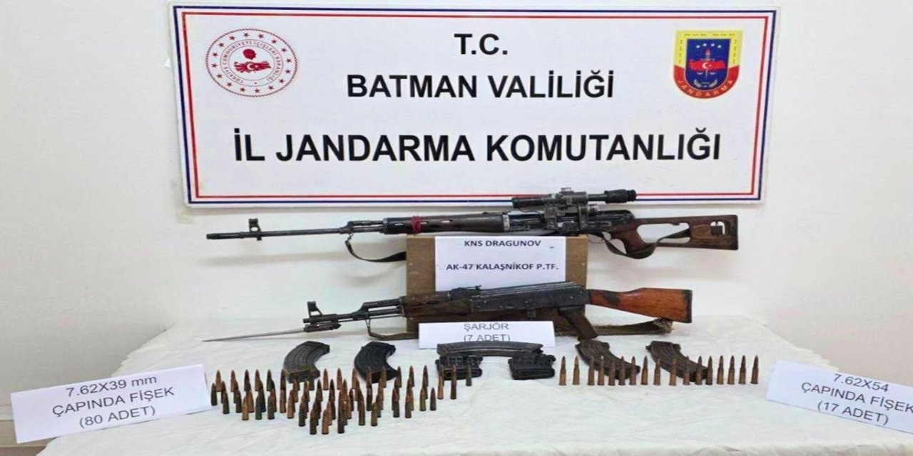 Batman'da uzun namlulu silah ve mühimmat ele geçirildi