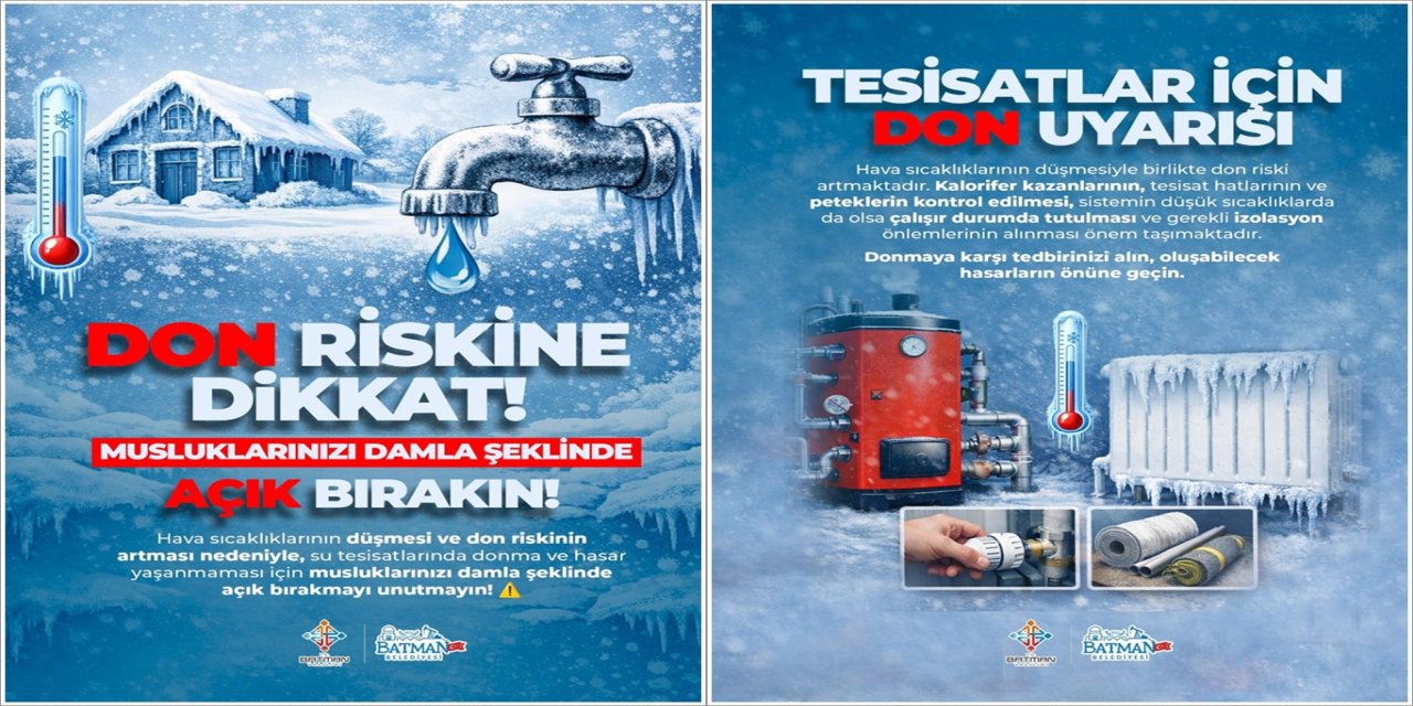 Batman'da soğuk hava uyarısı