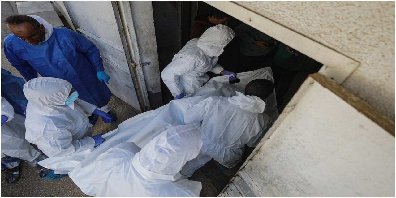 El-Şifa Hastanesi’nde şehitlerin kimlik tespiti yapılıyor