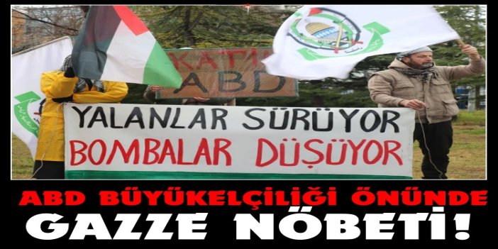 ABD Büyükelçiliği önünde Gazze nöbeti: Gerçek adalet sağlanana kadar susmayacağız