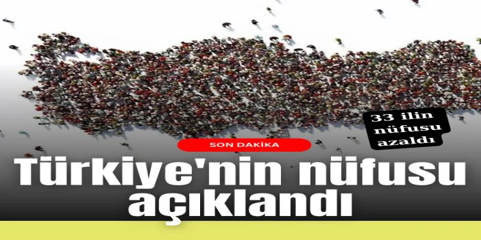 Türkiye'nin nüfusu 86 milyon 92 bin kişi oldu