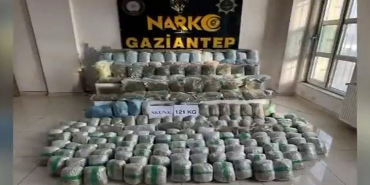 Gaziantep’te 121 kilogram skunk ele geçirildi: 1 şüpheli tutuklandı