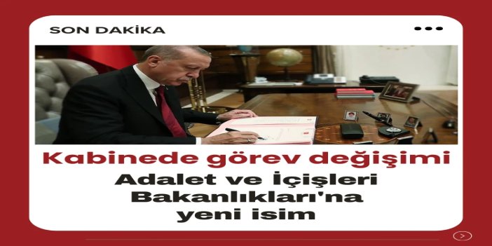 Kabinede görev değişimi Resmi Gazete'de