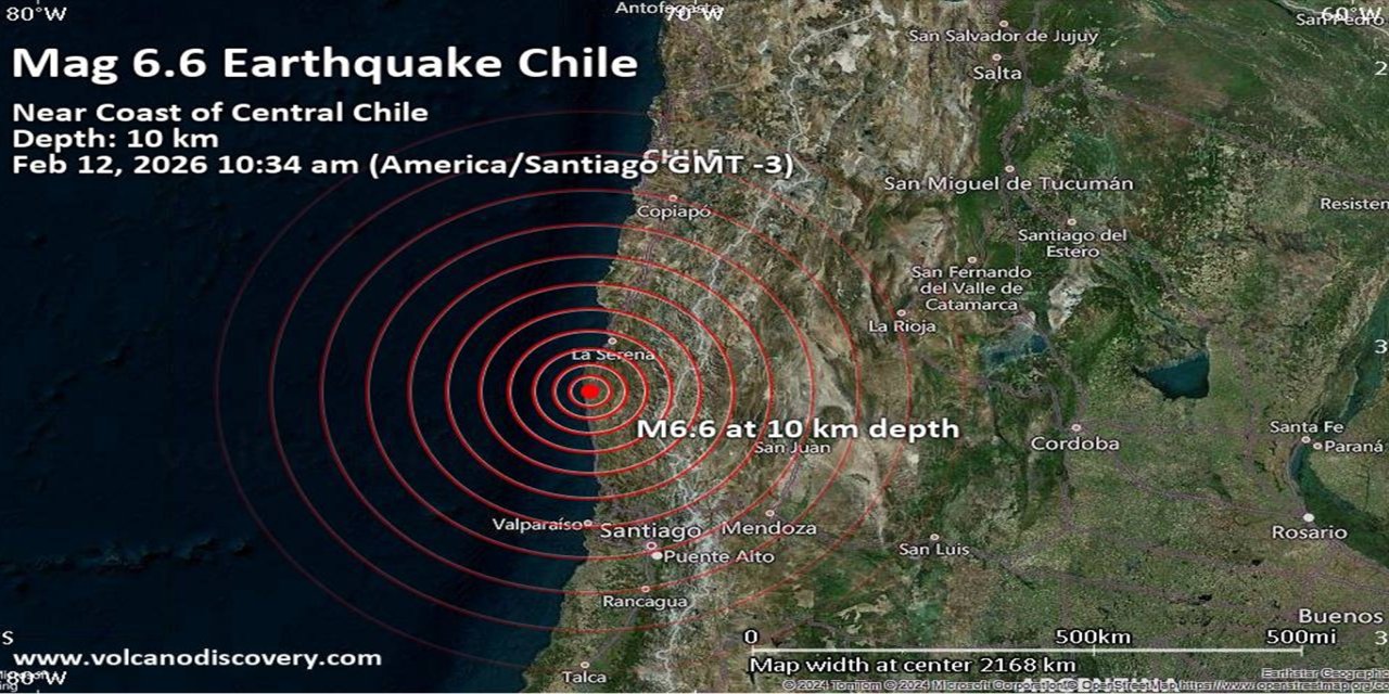 Şili kıyılarında 6,6 büyüklüğünde deprem