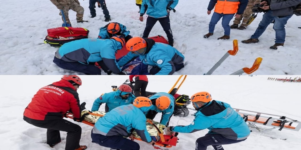 Bingöl’de Hesarek Kayak Merkezi’nde çığ tatbikatı gerçekleştirildi