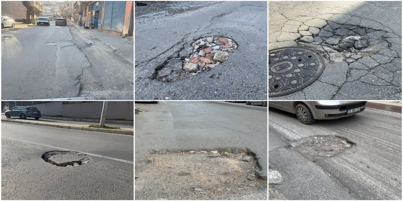 İzmir’de yağış sonrası yollar köstebek yuvası