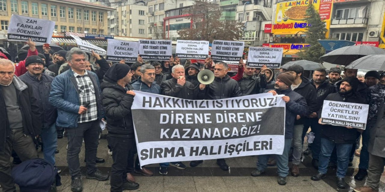 Gaziantep'te halı fabrikası işçilerinden ücret tepkisi: Hakkımızı alana kadar mücadele edeceğiz