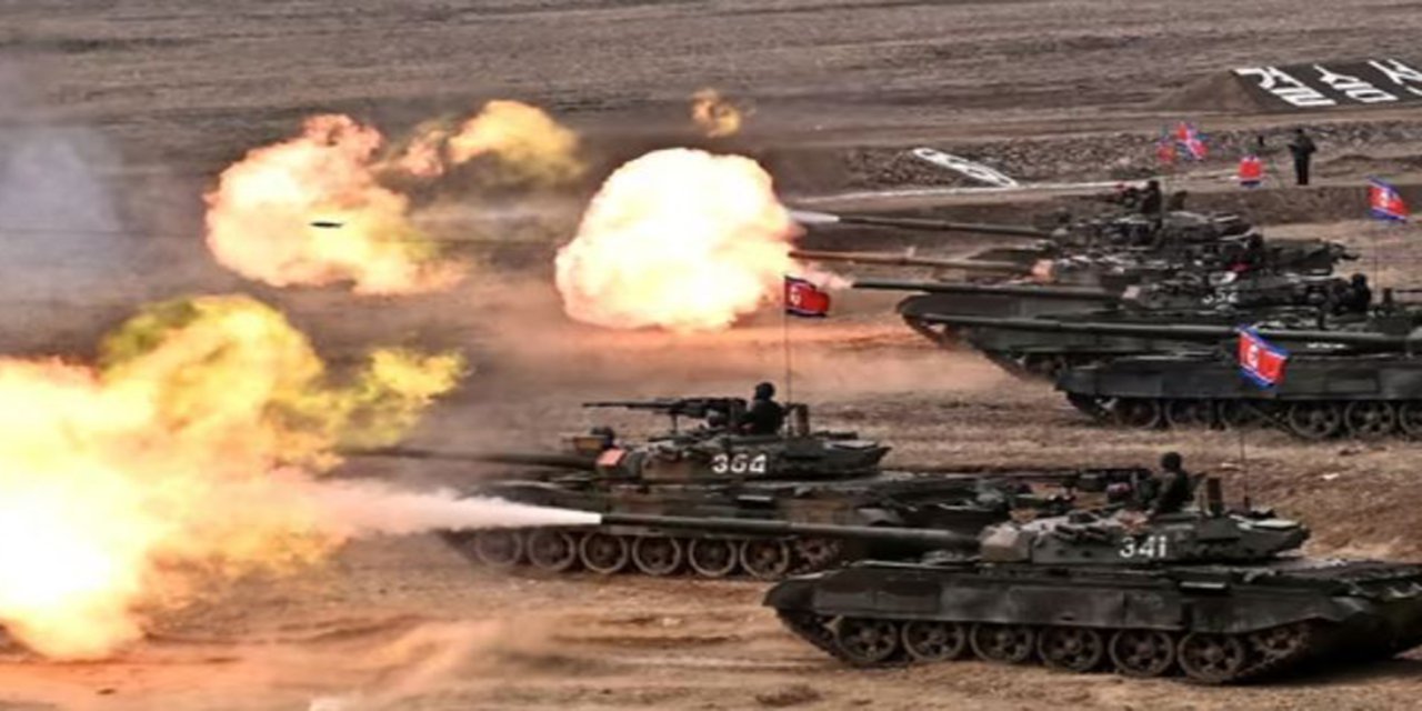 Kuzey Kore'de tank birliklerinin katılımıyla taktik saldırı tatbikatı