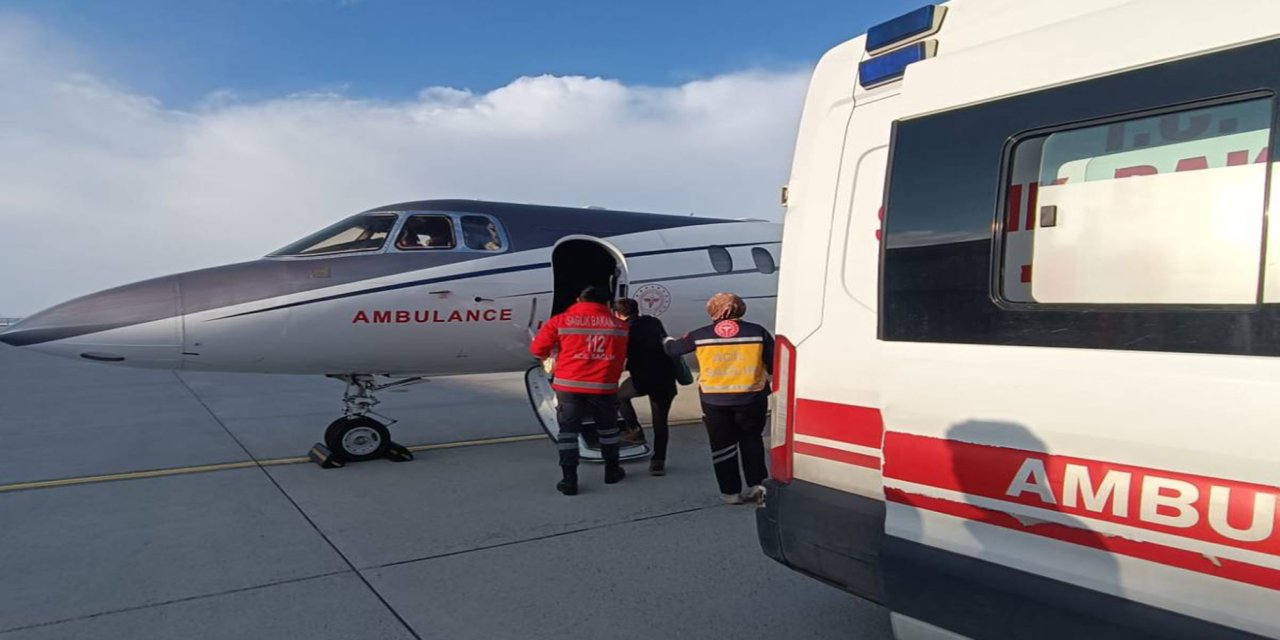 Ambulans uçak yenidoğan bebek için havalandı