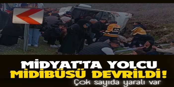 Mardin'de devrilen yolcu midibüsünde 13 kişi yaralandı