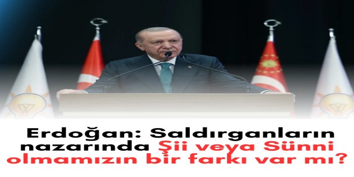 Cumhurbaşkanı Erdoğan: Saldırganların nazarında Şii veya Sünni olmamızın bir farkı var mı?