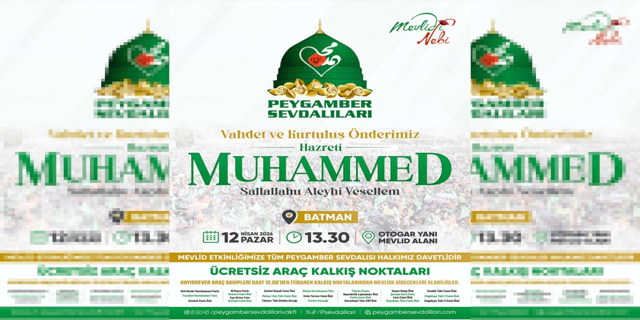 Batman'da Mevlid-i Nebi etkinliği düzenlenecek