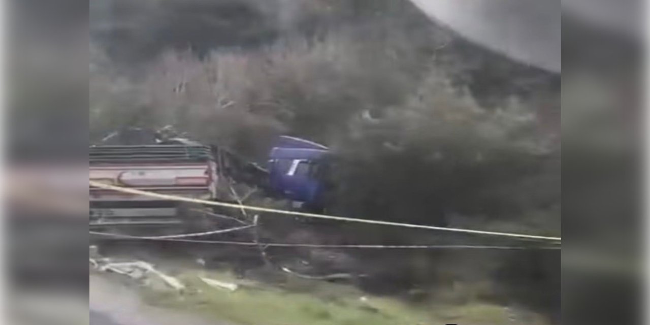 Kamyonet şarampole devrildi