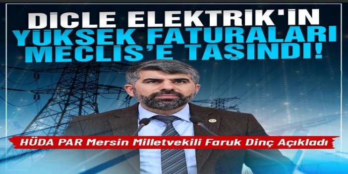 HÜDA PAR Milletvekili Dinç, Dicle Elektrik'in yüksek faturalarını Meclis’e taşıdı