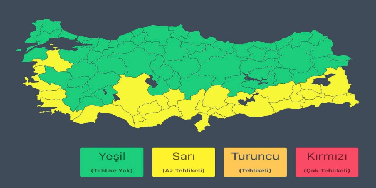 İçişleri Bakanlığından "sarı" kodlu meteorolojik uyarı