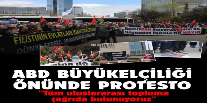 ABD Büyükelçiliği önünde 'Filistinli esirlere idam yasası' protestosu